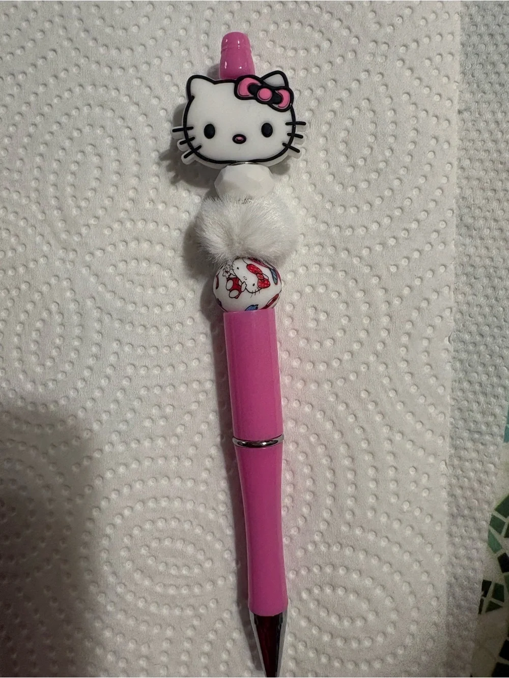 Kids Beaded Character Pen — Multicolor Decorative Accessory